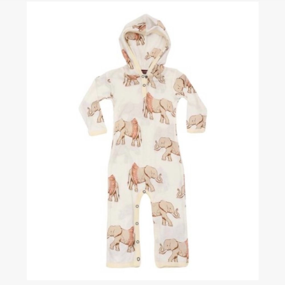 Milkbarn Elephant Hooded Playsuit - Picture 1 of 1